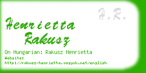 henrietta rakusz business card